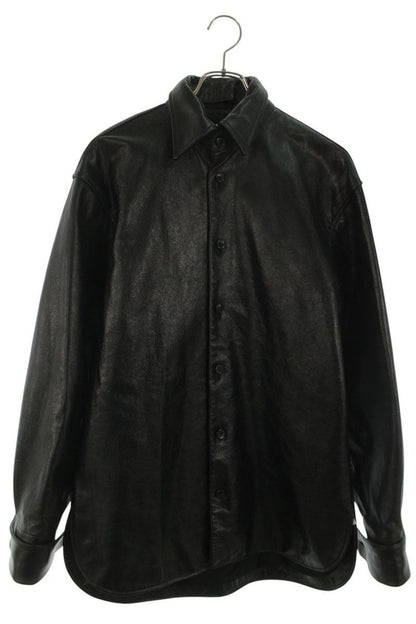 DRIES VAN NOTEN 25AW Black Adjustable Leather Shirt Size S