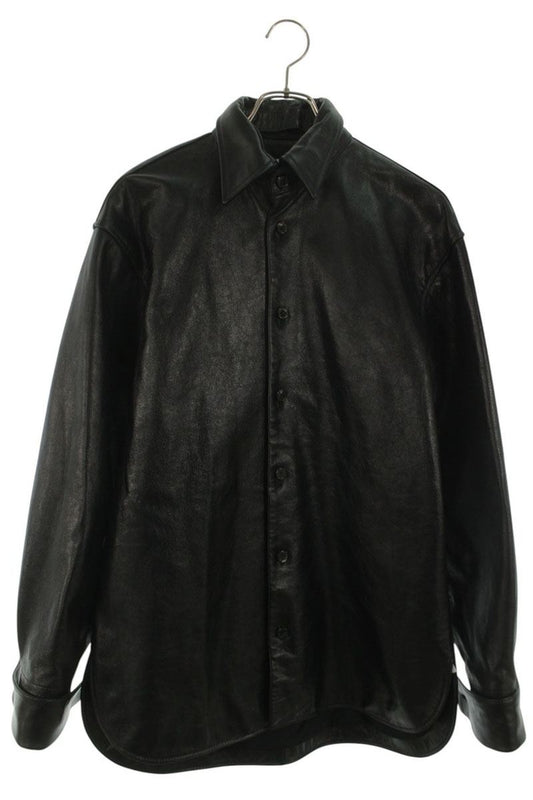 DRIES VAN NOTEN 25AW Black Adjustable Leather Shirt Size S