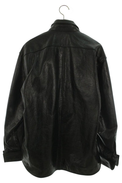 DRIES VAN NOTEN 25AW Black Adjustable Leather Shirt Size S