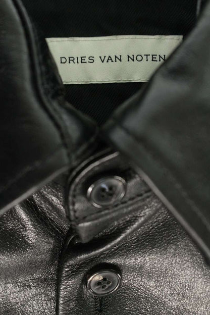 DRIES VAN NOTEN 25AW Black Adjustable Leather Shirt Size S
