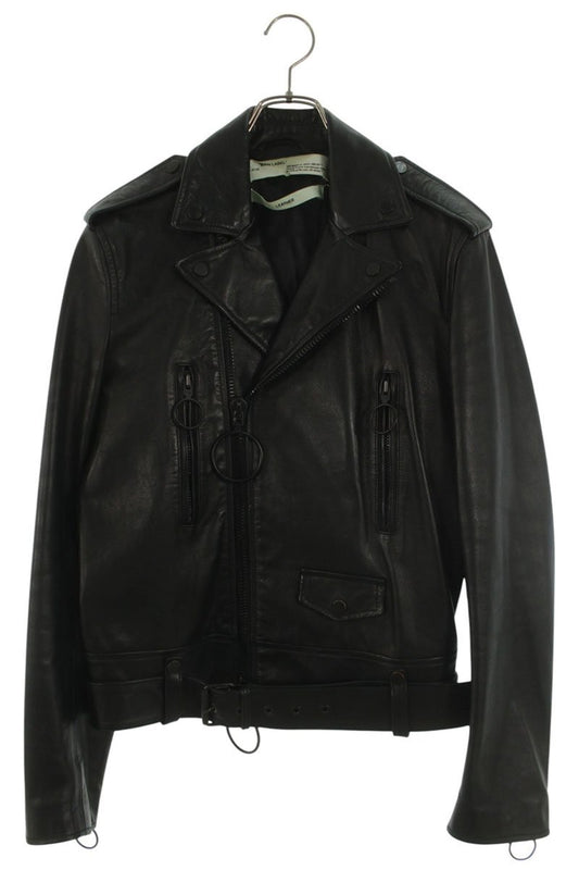 OFF-WHITE 17AW Arrow Print Dbl Rider Leather Jkt Size XS