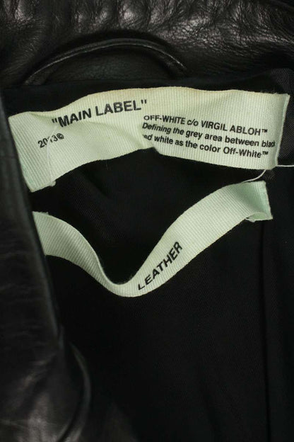 OFF-WHITE 17AW Arrow Print Dbl Rider Leather Jkt Size XS