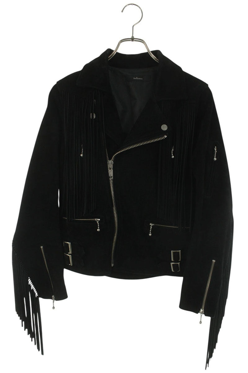 blackmeans Black Fringe Suede Rider Jacket Size M