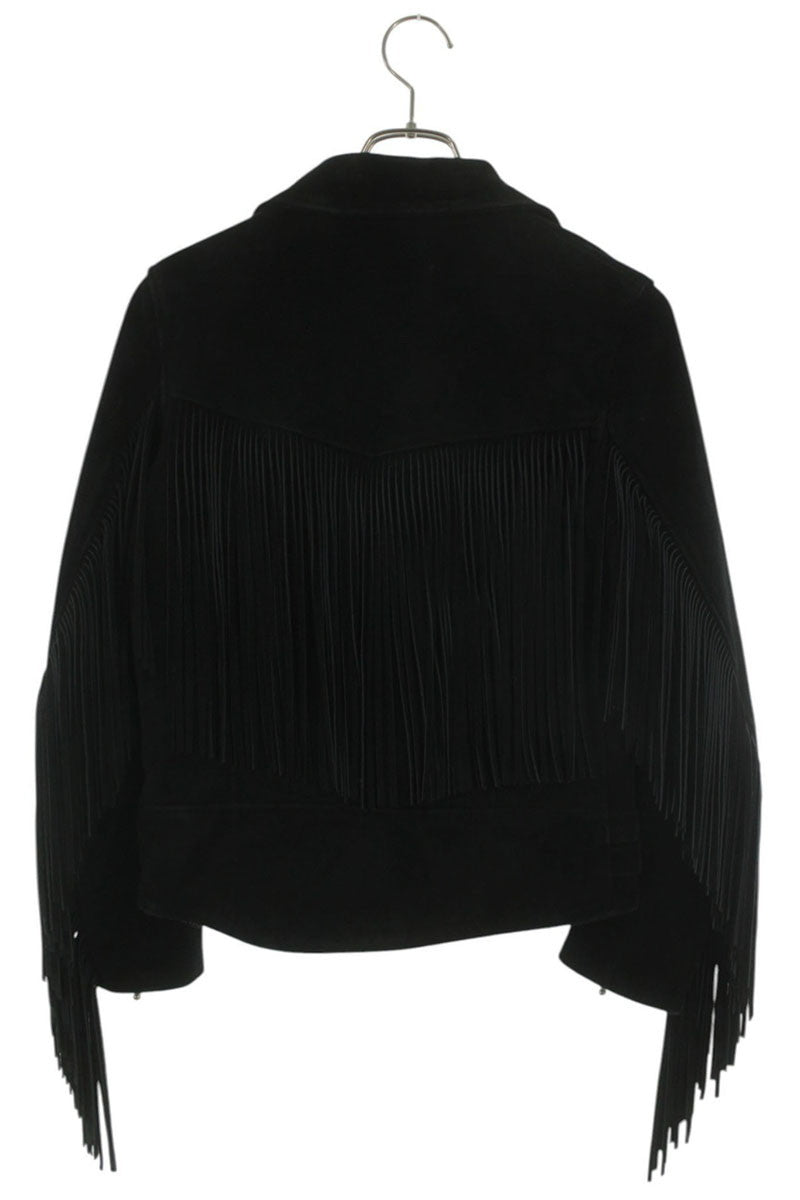 blackmeans Black Fringe Suede Rider Jacket Size M