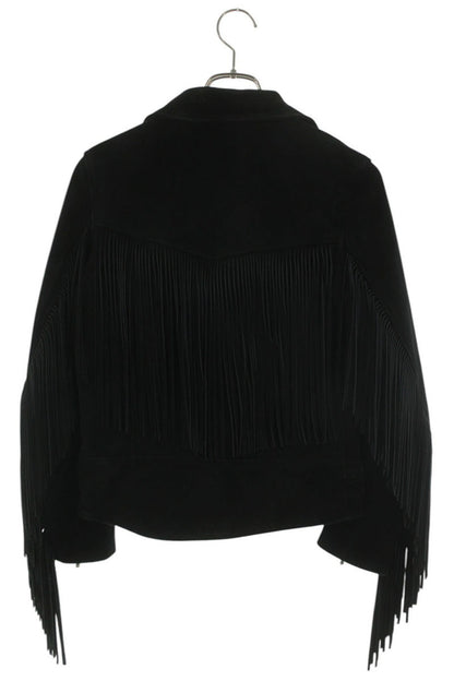 blackmeans Black Fringe Suede Rider Jacket Size M