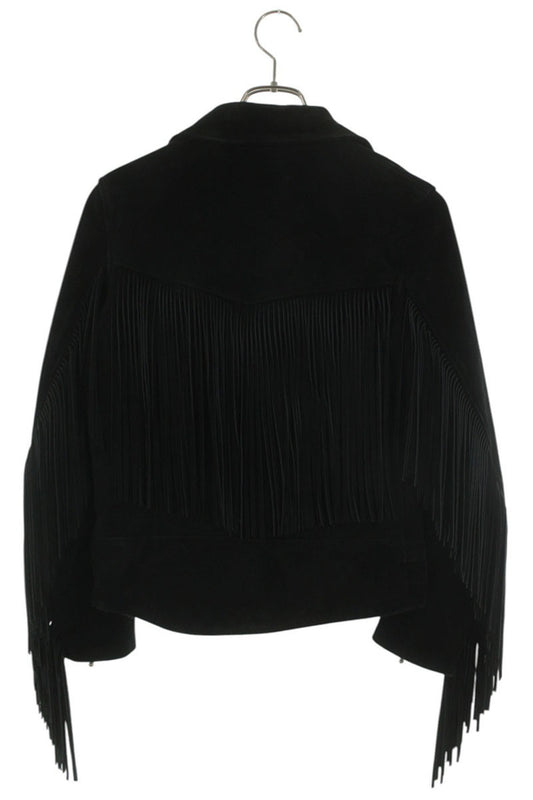 blackmeans Black Fringe Suede Rider Jacket Size M