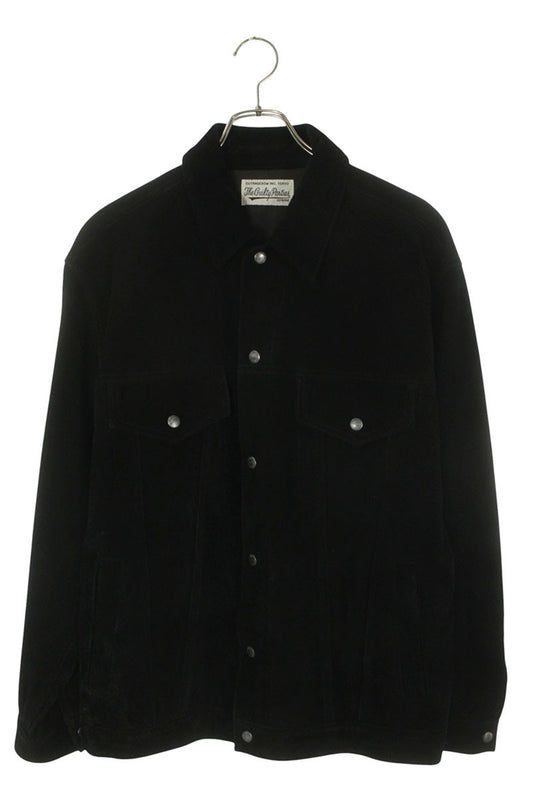 WACKO MARIA Black Suede Leather Trucker Jacket Size L