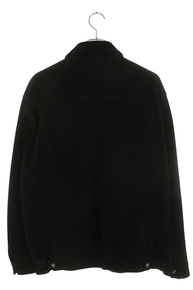 WACKO MARIA Black Suede Leather Trucker Jacket Size L