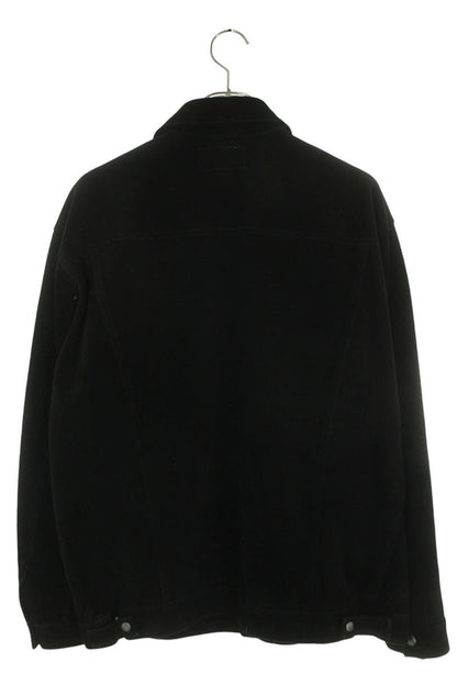 WACKO MARIA Black Suede Leather Trucker Jacket Size L