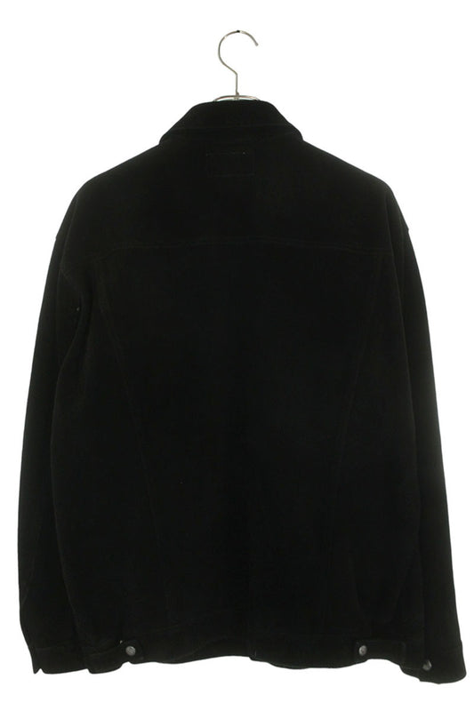 WACKO MARIA Black Suede Leather Trucker Jacket Size L