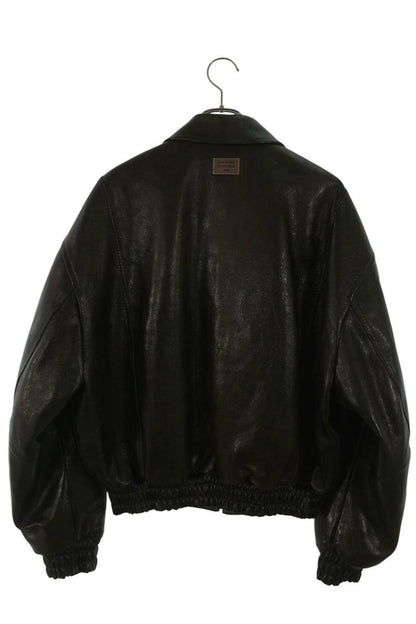 ACNE STUDIOS Dark Green Lambskin Bomber Jacket Size S