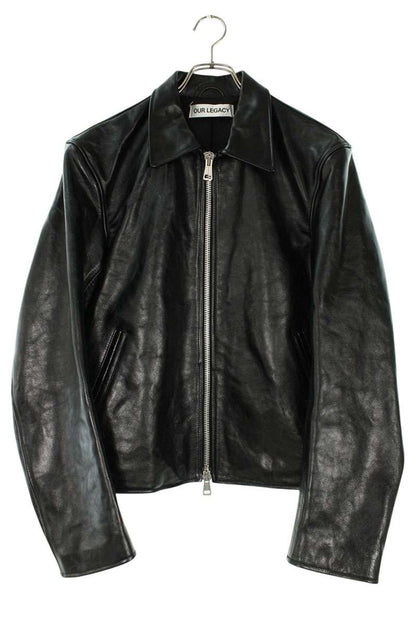 OUR LEGACY Single Leather Mini Jacket Black Size S