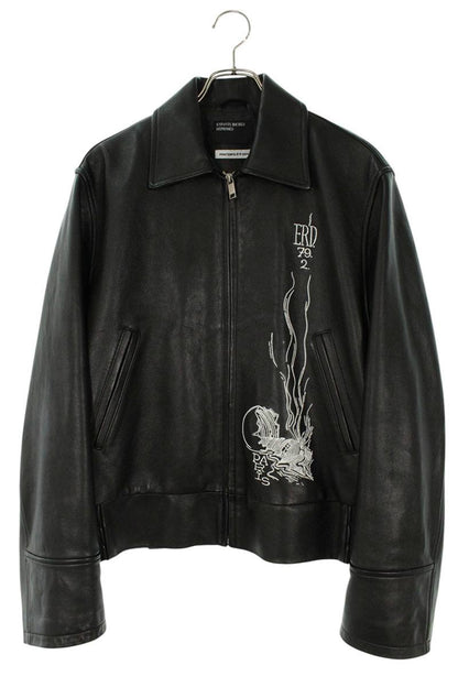 ENFANTS RICHES DEPRIMES Black Zip-Up Cow Leather Size S