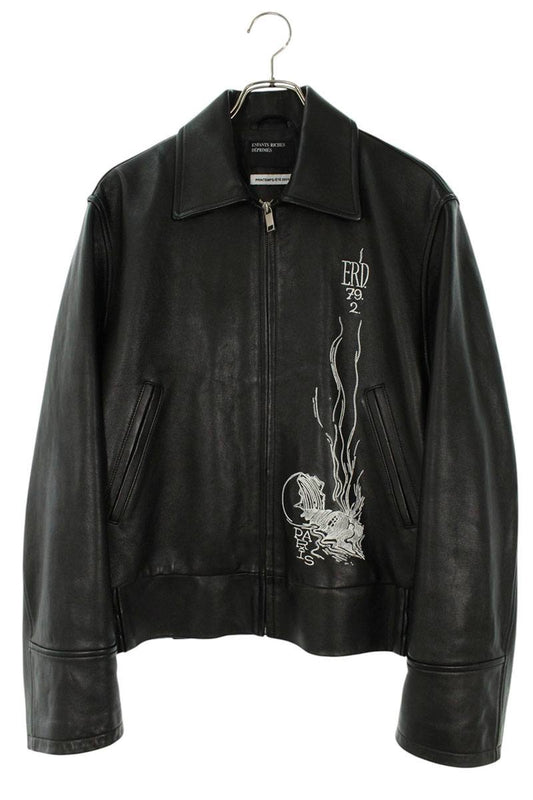 ENFANTS RICHES DEPRIMES Black Zip-Up Cow Leather Size S