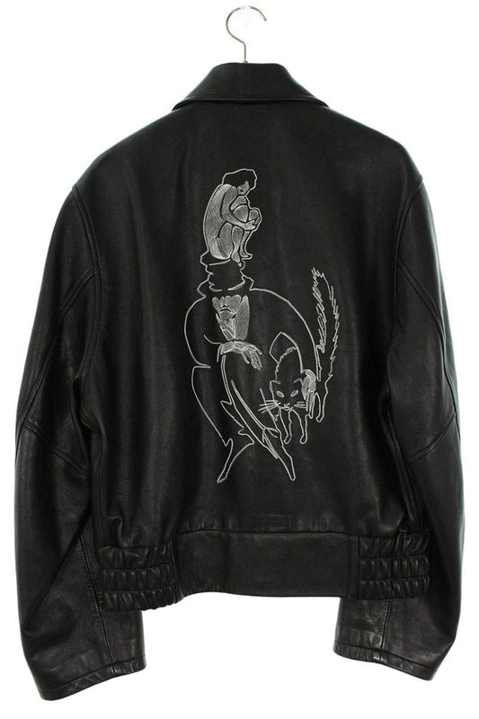 ENFANTS RICHES DEPRIMES Black Zip-Up Cow Leather Size S