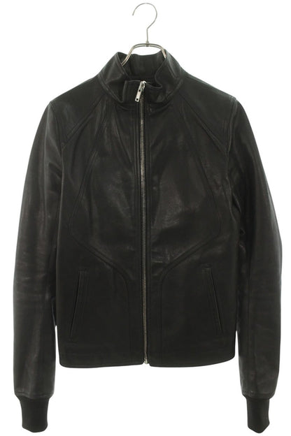 Rick Owens Intarsia Single Zip Leather Jacket Black Size S