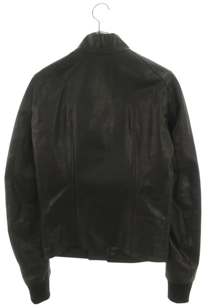 Rick Owens Intarsia Single Zip Leather Jacket Black Size S