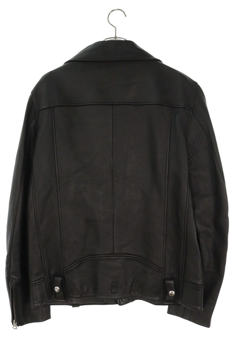 ACNE STUDIOS Black Lambskin Double Rider Jacket Size M