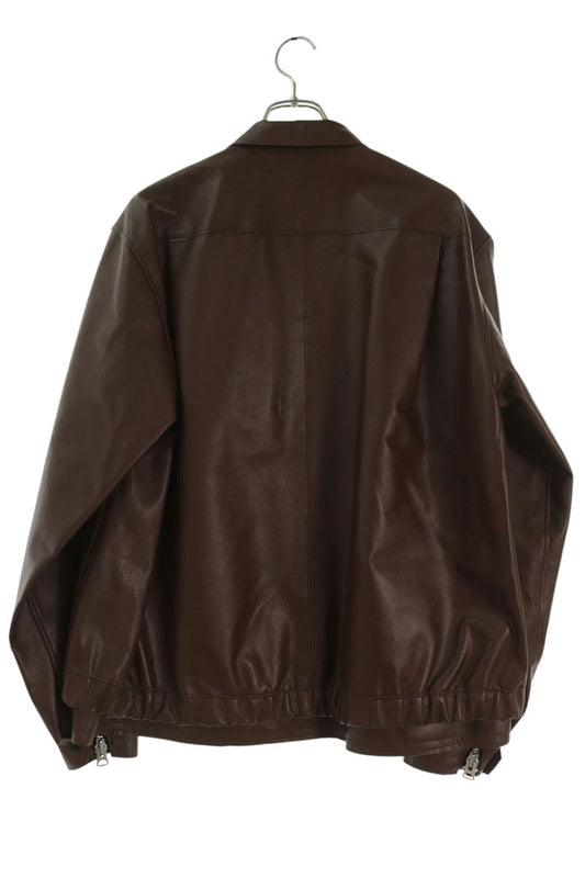 Sacai 26SS Layered Leather Coach Jacket Brown Size L