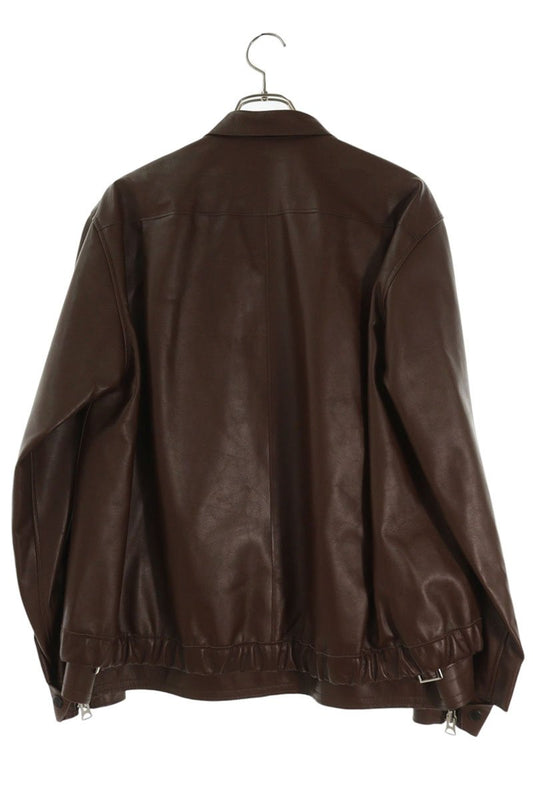 Sacai 26SS Layered Leather Coach Jacket Brown Size M