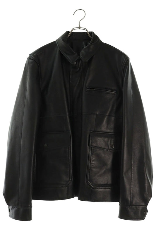 Sacai 26SS Cow Leather Zip-Up Blouson Black Size M