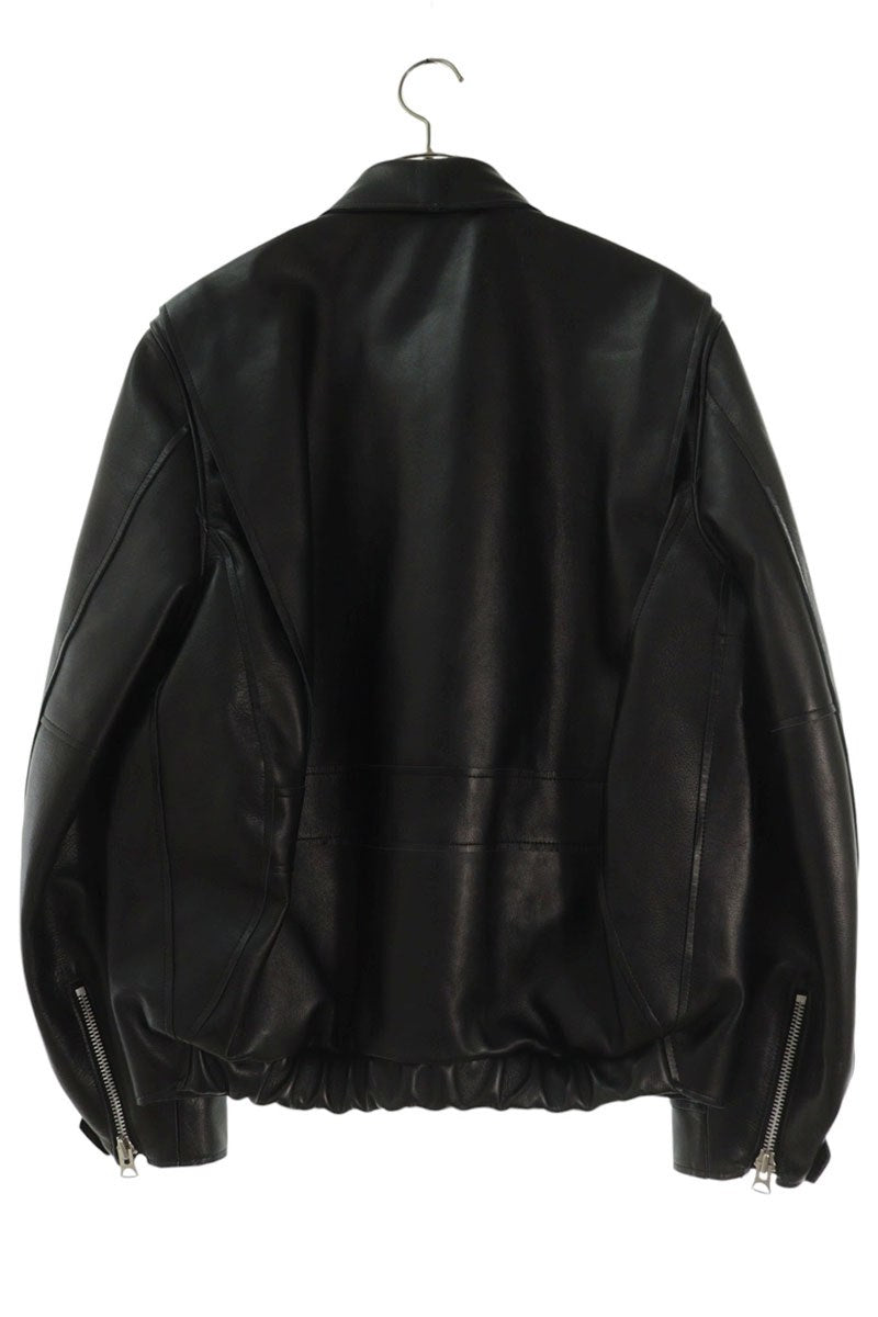 Sacai 26SS Cow Leather Zip-Up Blouson Black Size M