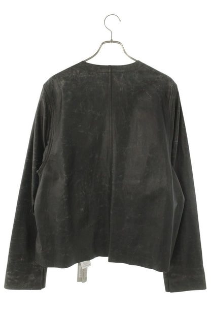 Rick Owens V SAFETY Cowhide V-Neck Leather Jacket Size 50
