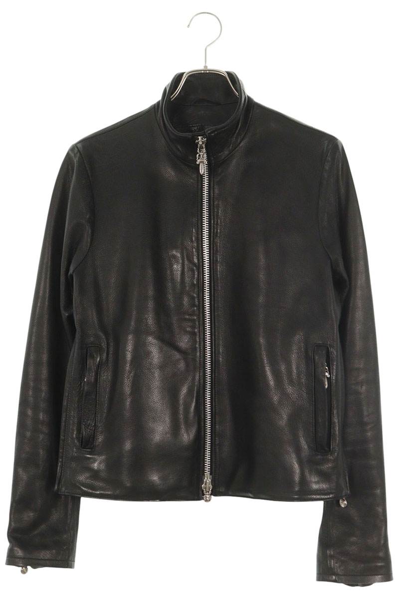 Chrome Hearts Perfect Leather Dagger Zip Jacket Black Size M