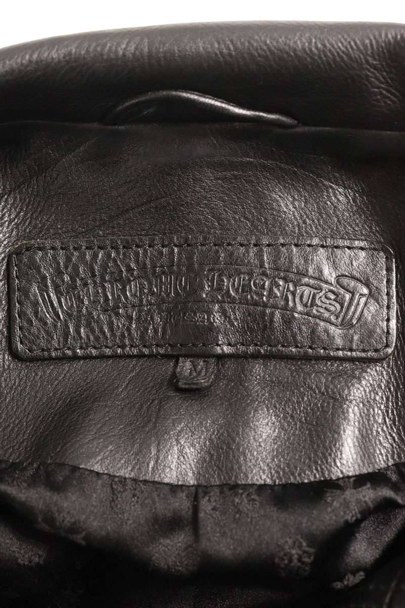 Chrome Hearts Perfect Leather Dagger Zip Jacket Black Size M