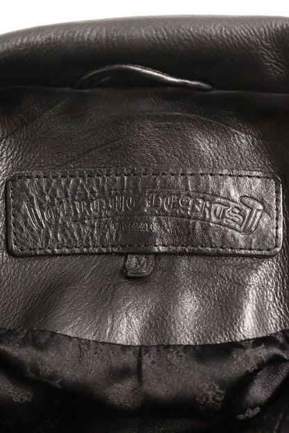 Chrome Hearts Perfect Leather Dagger Zip Jacket Black Size M