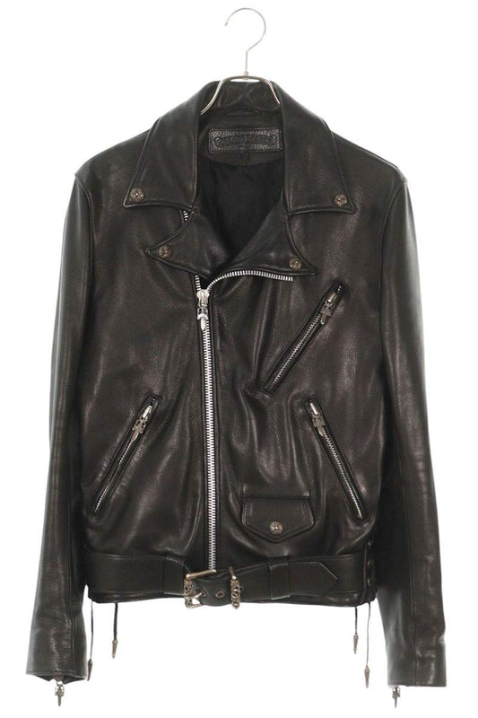 Chrome Hearts JJ DEAN Dagger Zip Rider Jacket Black Size M
