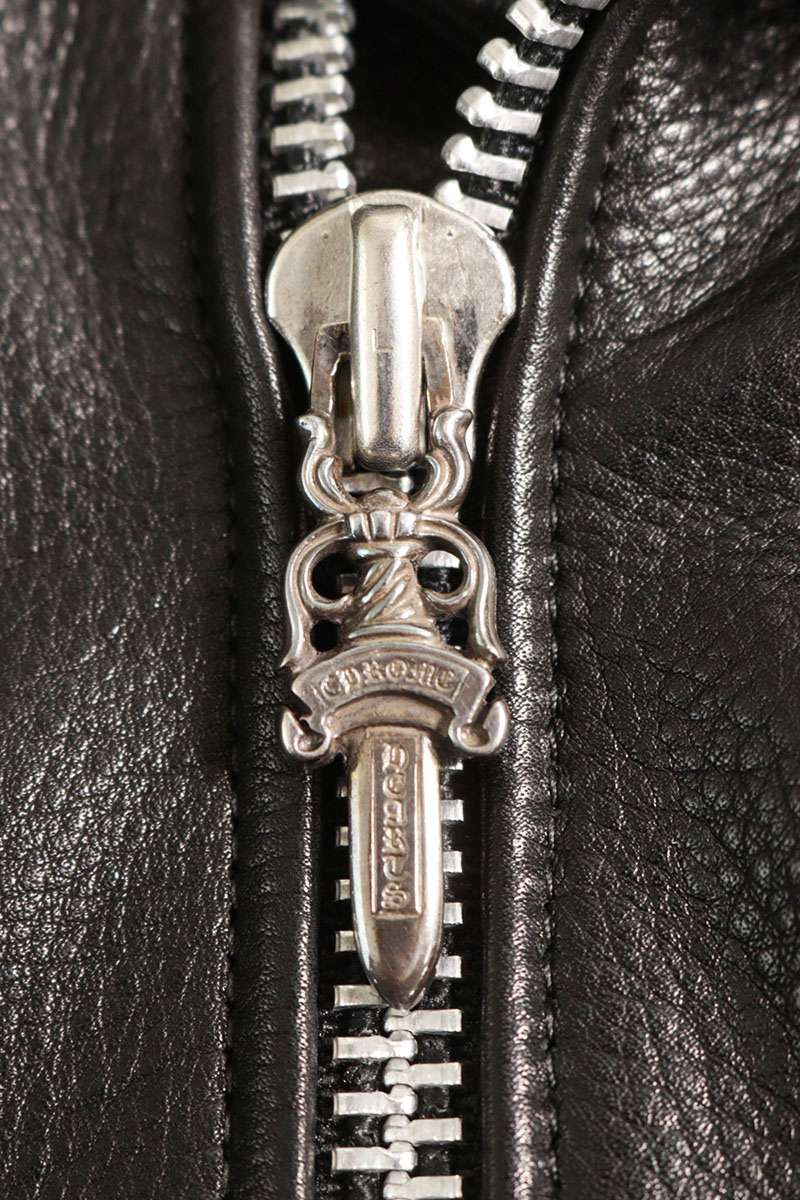 Chrome Hearts JJ DEAN Dagger Zip Rider Jacket Black Size M