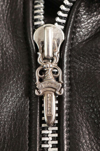 Chrome Hearts JJ DEAN Dagger Zip Rider Jacket Black Size M