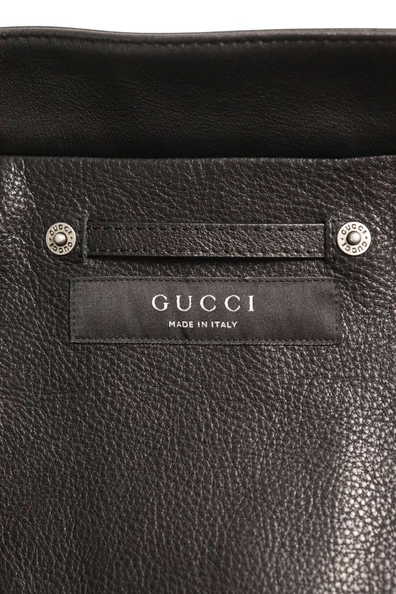 GUCCI Horsebit Black Leather Jacket Size M