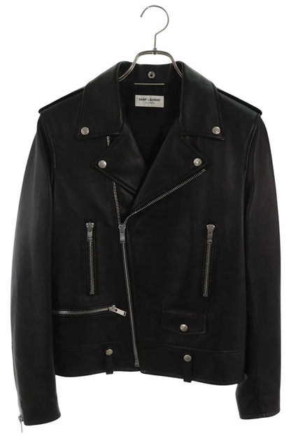 SAINT LAURENT PARIS Lambskin Leather Moto Jacket Size S