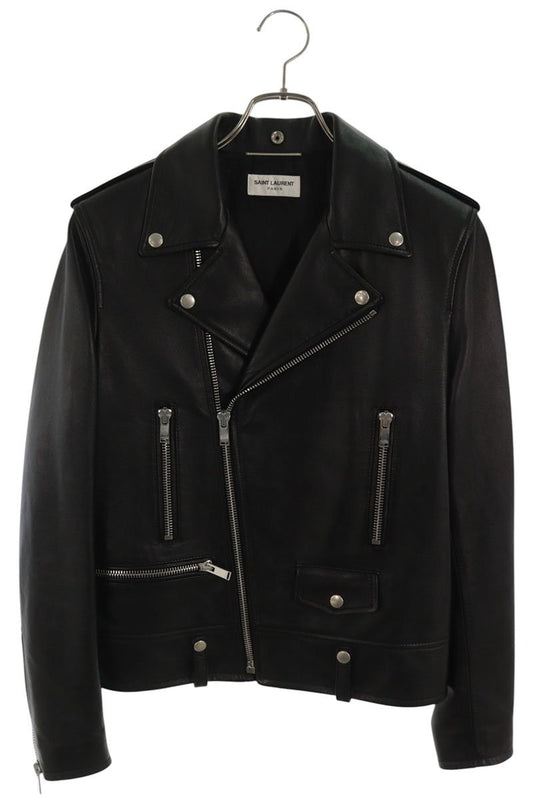 SAINT LAURENT PARIS Lambskin Leather Moto Jacket Size S