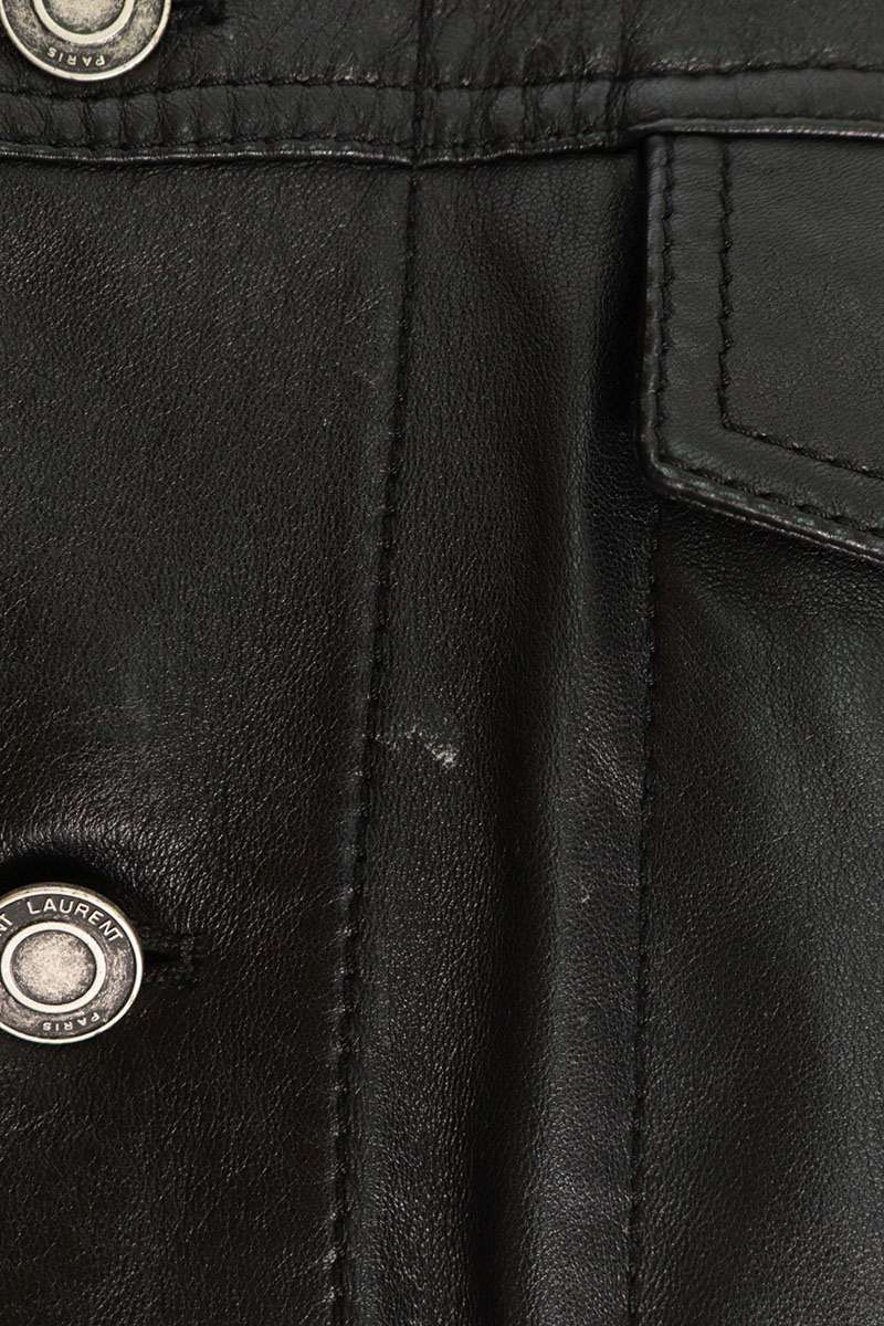 SAINT LAURENT PARIS Lambskin Leather Trucker Jacket Size XL