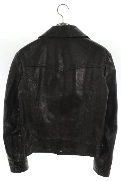 CELINE 24AW Straight Cut Lambskin Jacket Black Size 44