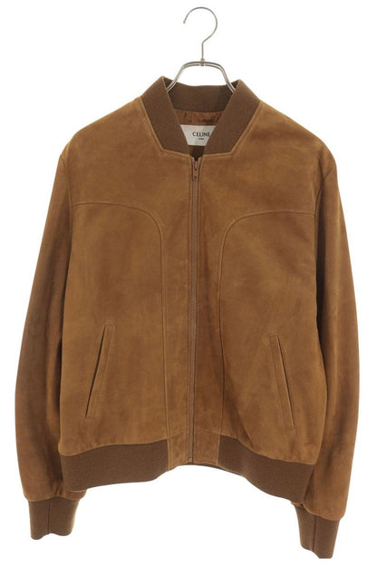 CELINE Suede Lambskin Leather Jacket Beige Size 50