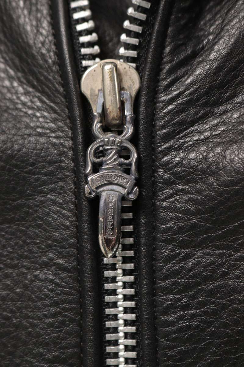 Chrome Hearts BASIC MOTO Dagger Zip Riders Leather Size S