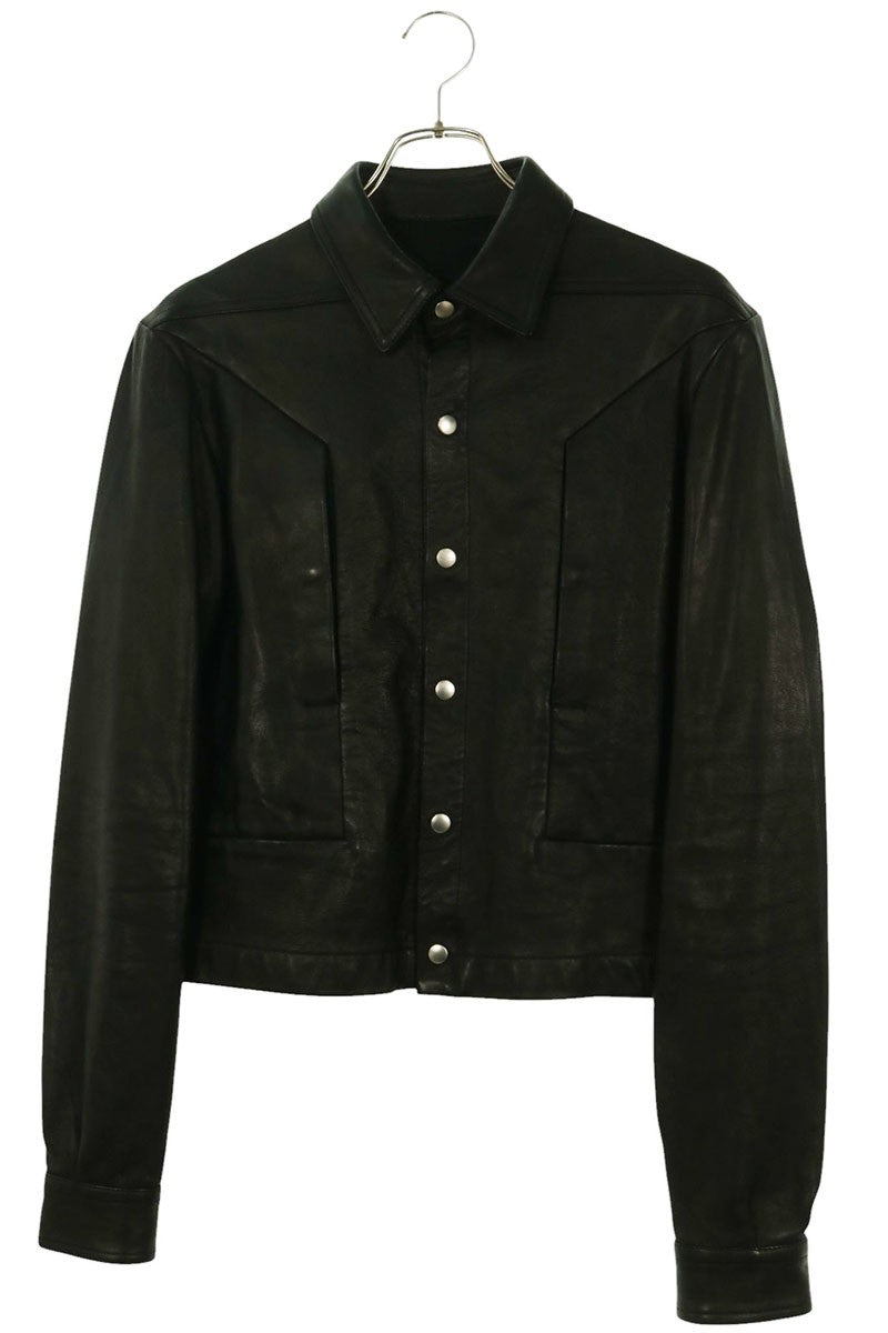Rick Owens ALICE STROBE Lamb Leather Jacket Black Size 46