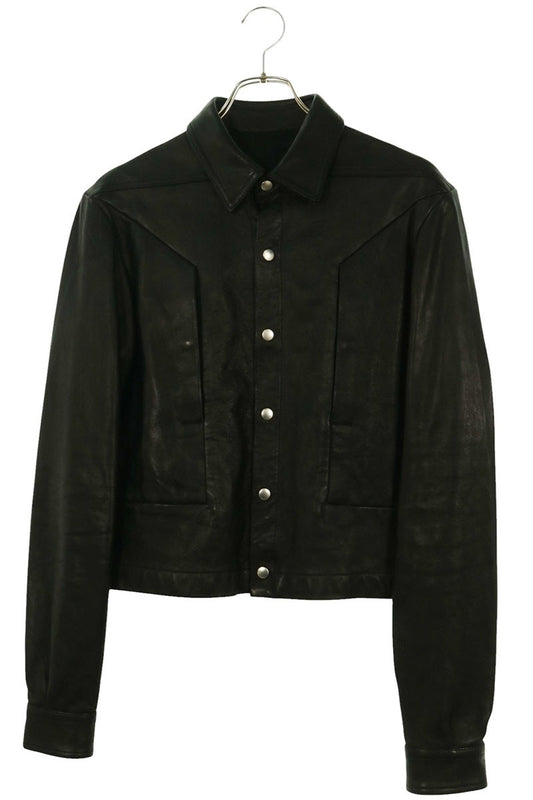 Rick Owens ALICE STROBE Lamb Leather Jacket Black Size 46