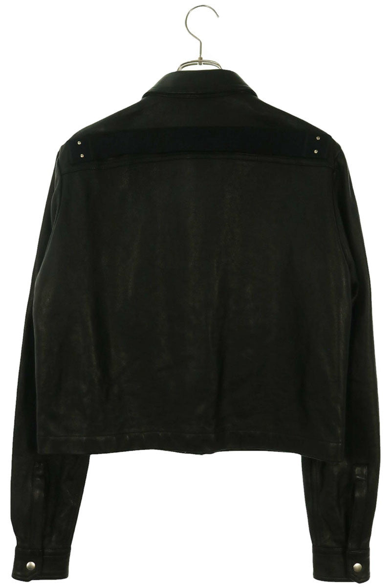 Rick Owens ALICE STROBE Lamb Leather Jacket Black Size 46