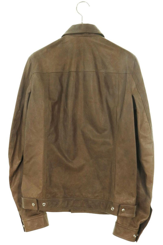 Rick Owens WORKER JACKET Cowhide Leather Brown Size 50