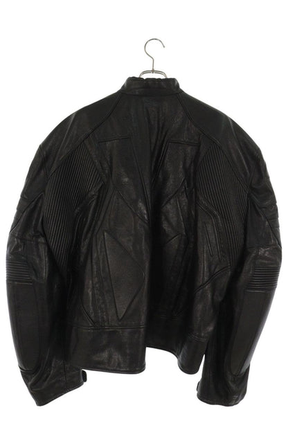 BALENCIAGA Oversized Biker Cowhide Jacket Black Size 1