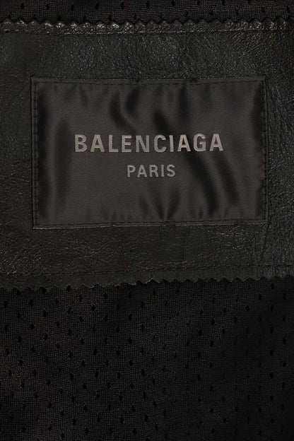 BALENCIAGA Oversized Biker Cowhide Jacket Black Size 1