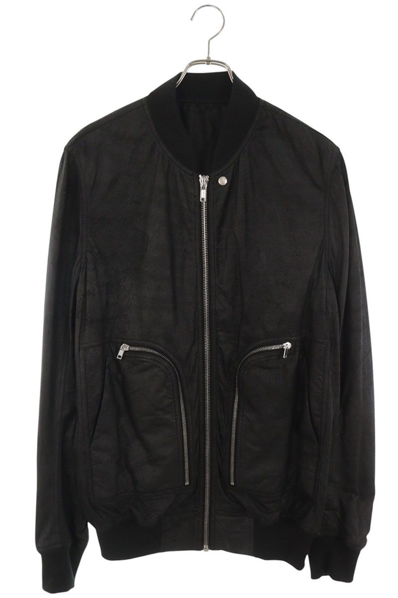 Rick Owens Bauhaus Flight Lambskin Jacket Black Size 50