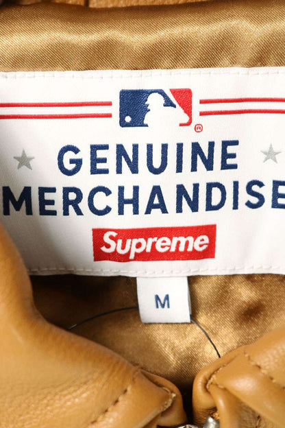 SUPREME 22AW NY Yankees Kanji Leather Jacket Brown Size M