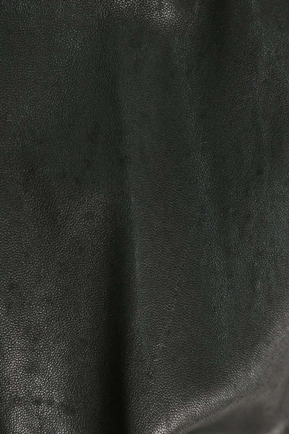 All Saints Snap Button Lambskin Leather Jacket Black Size S