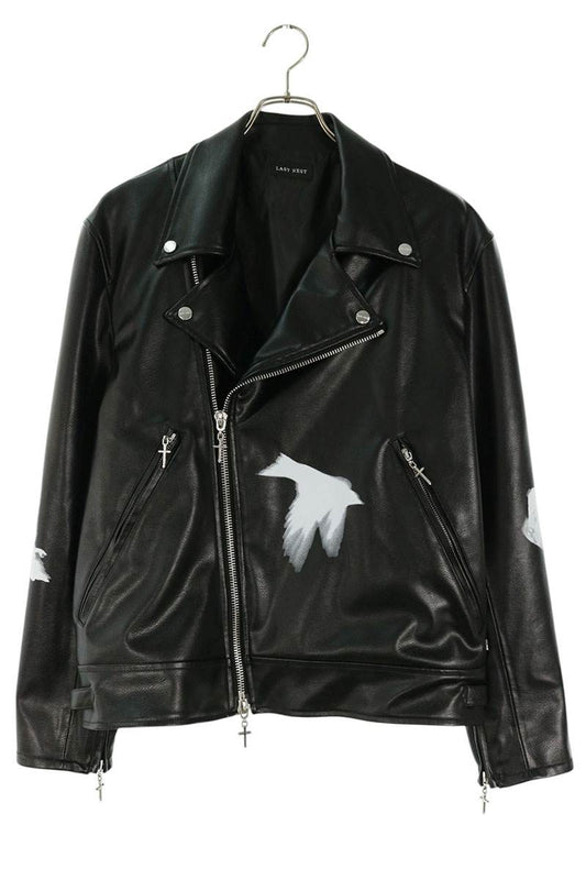 LAST NEST Double Breasted Faux Leather Jacket Size M
